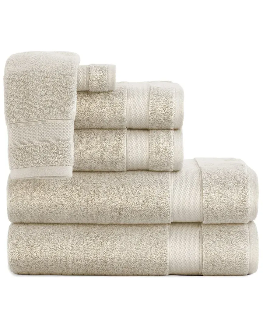 Diamond 6-Piece Towel Set - White, Cotton