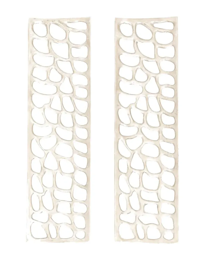 2pc Aluminum Wall Decor - Silver image