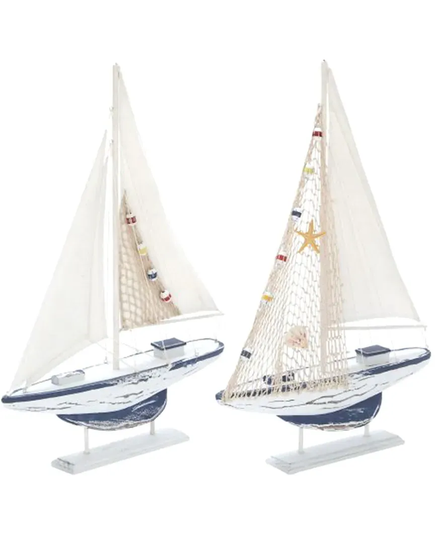 2pc Sailing Boats Wall Art - Multi-Color, Pine image