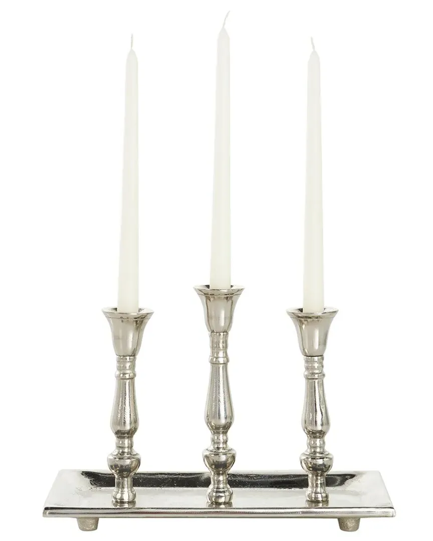 3 Candle Candelabra with Candle Plate - Silver, Aluminum image