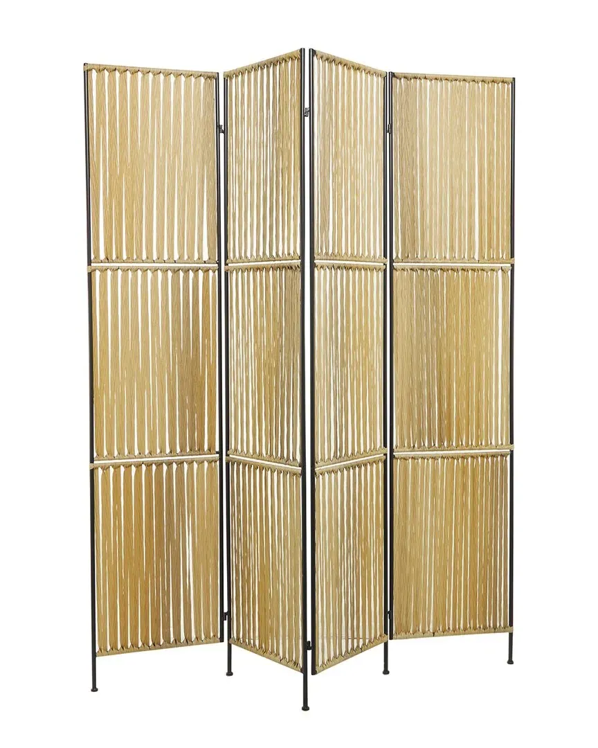 4 Panel Room Divider Screen - Light Brown, Bamboo