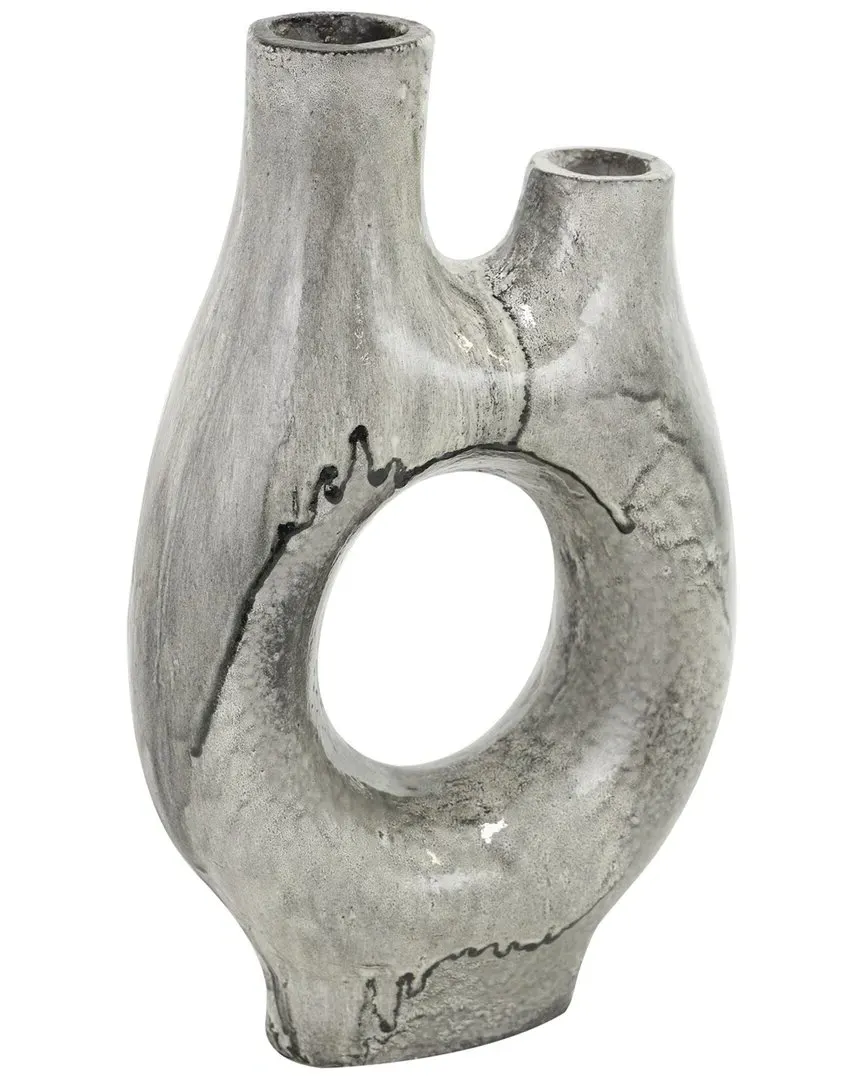 Abstract Circular Vase - Grey, Paper Mache