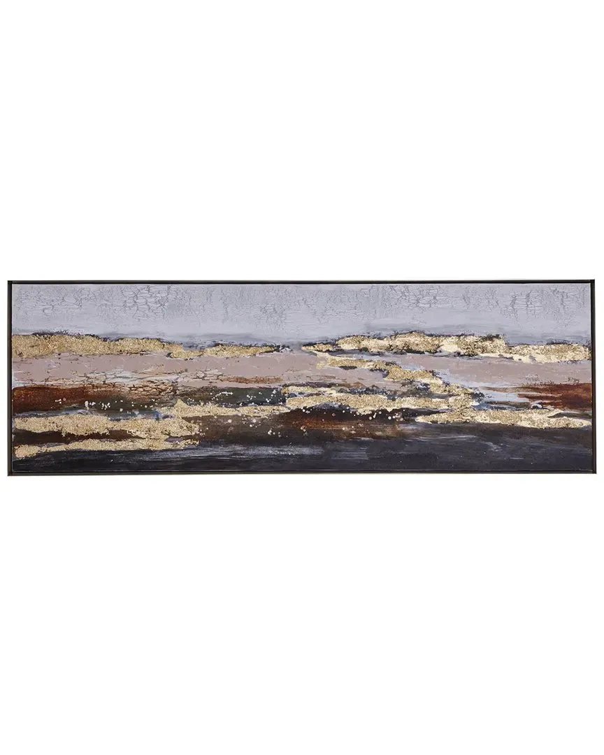 Abstract Framed Wall Art with Gold Mat - Polystone