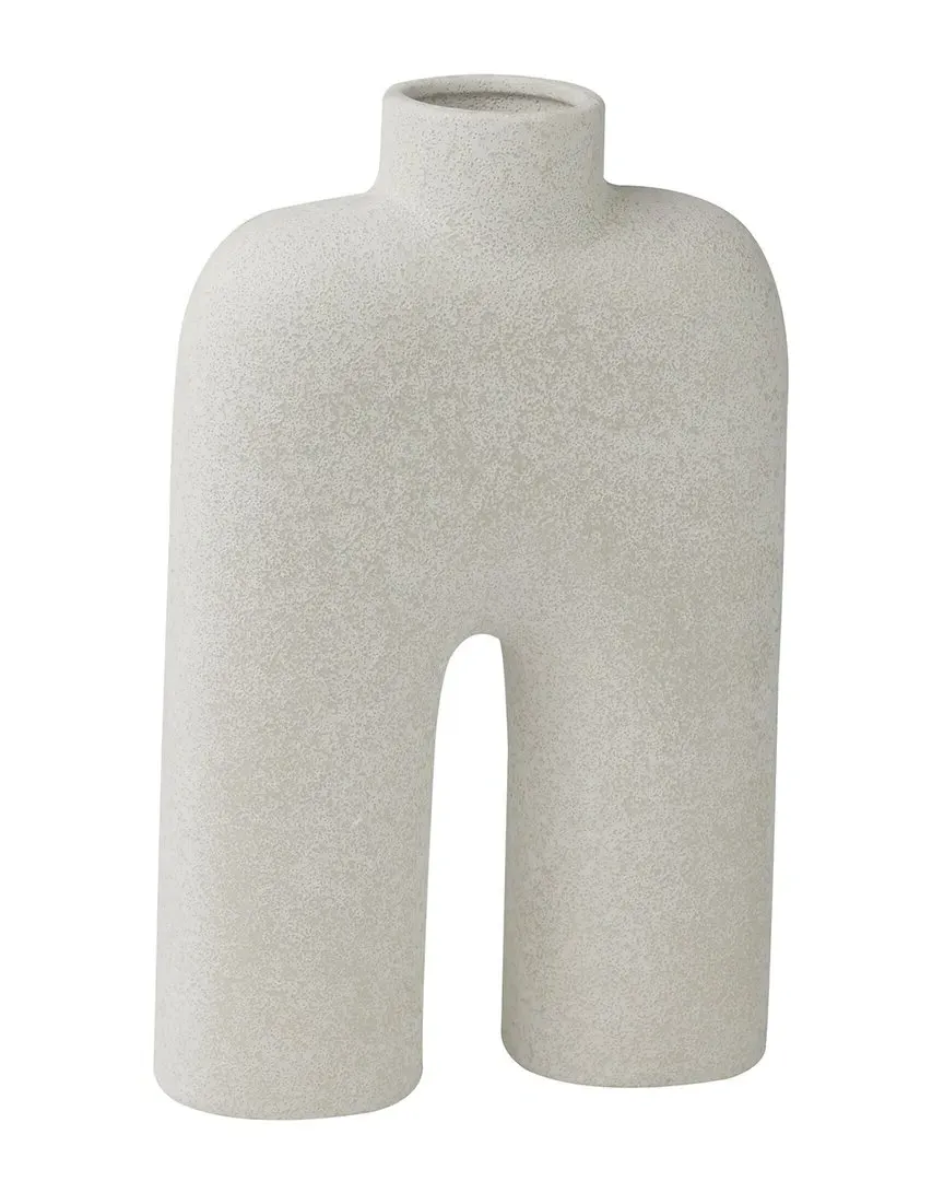 Abstract Rounded Arched Decorative Vase - White, Ceramic