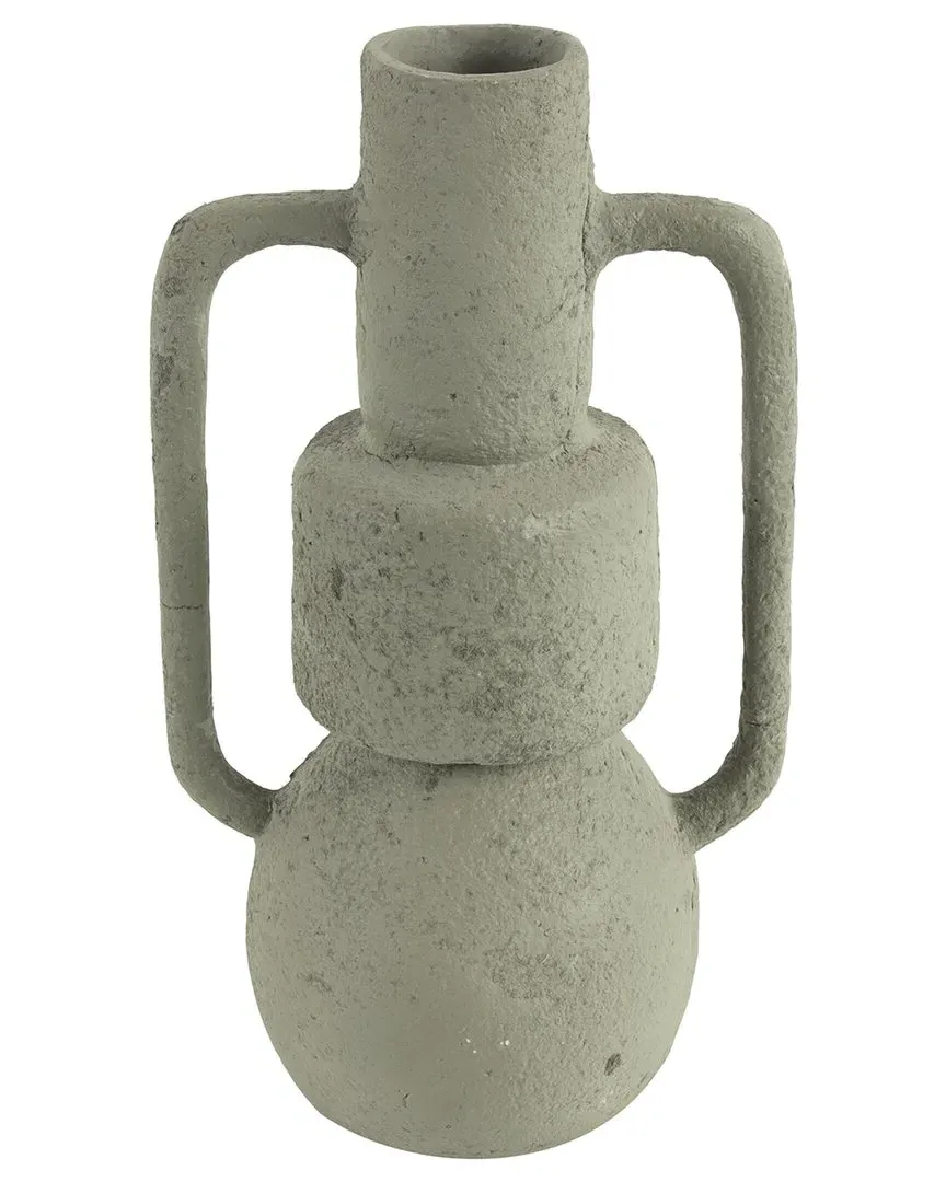 Abstract Textured Vase - Light Grey, Paper Mache