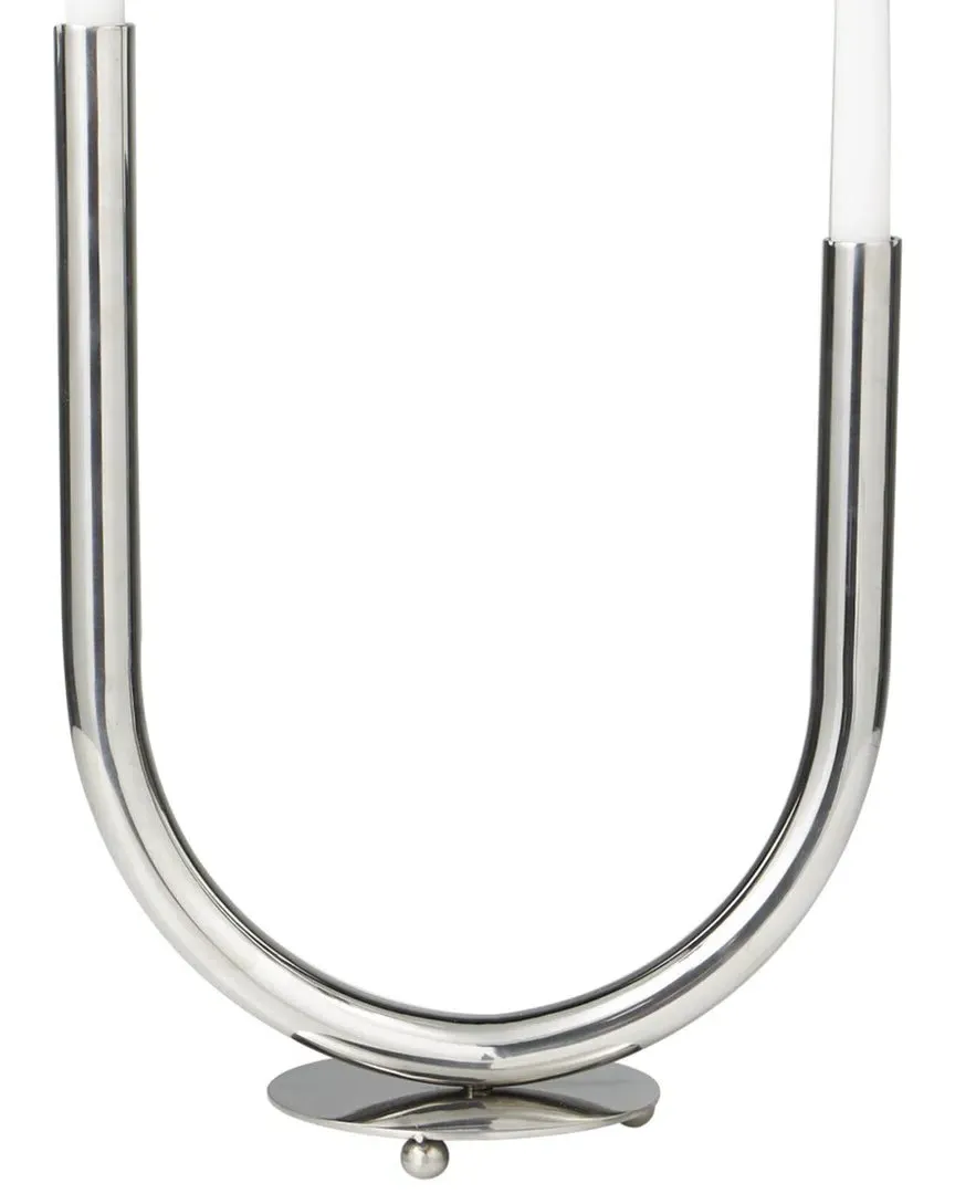 Abstract U-Shaped Candelabra - Silver, Stainless Steel