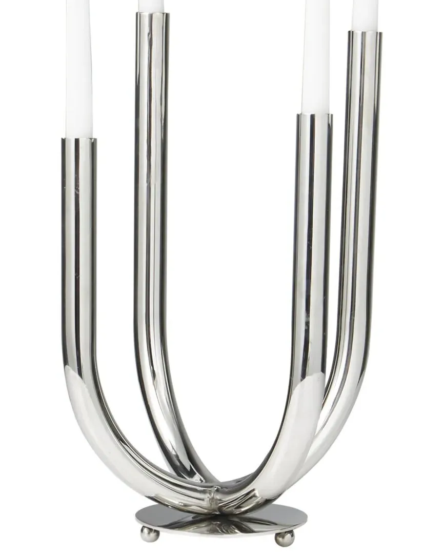 Abstract U-Shaped Candelabra - Silver, Stainless Steel
