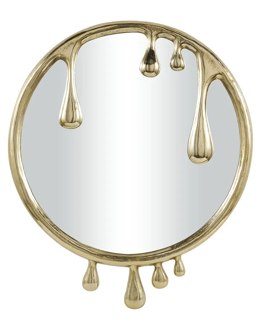 Abstract Wall Mirror with Drip Frame - Gold, Aluminum