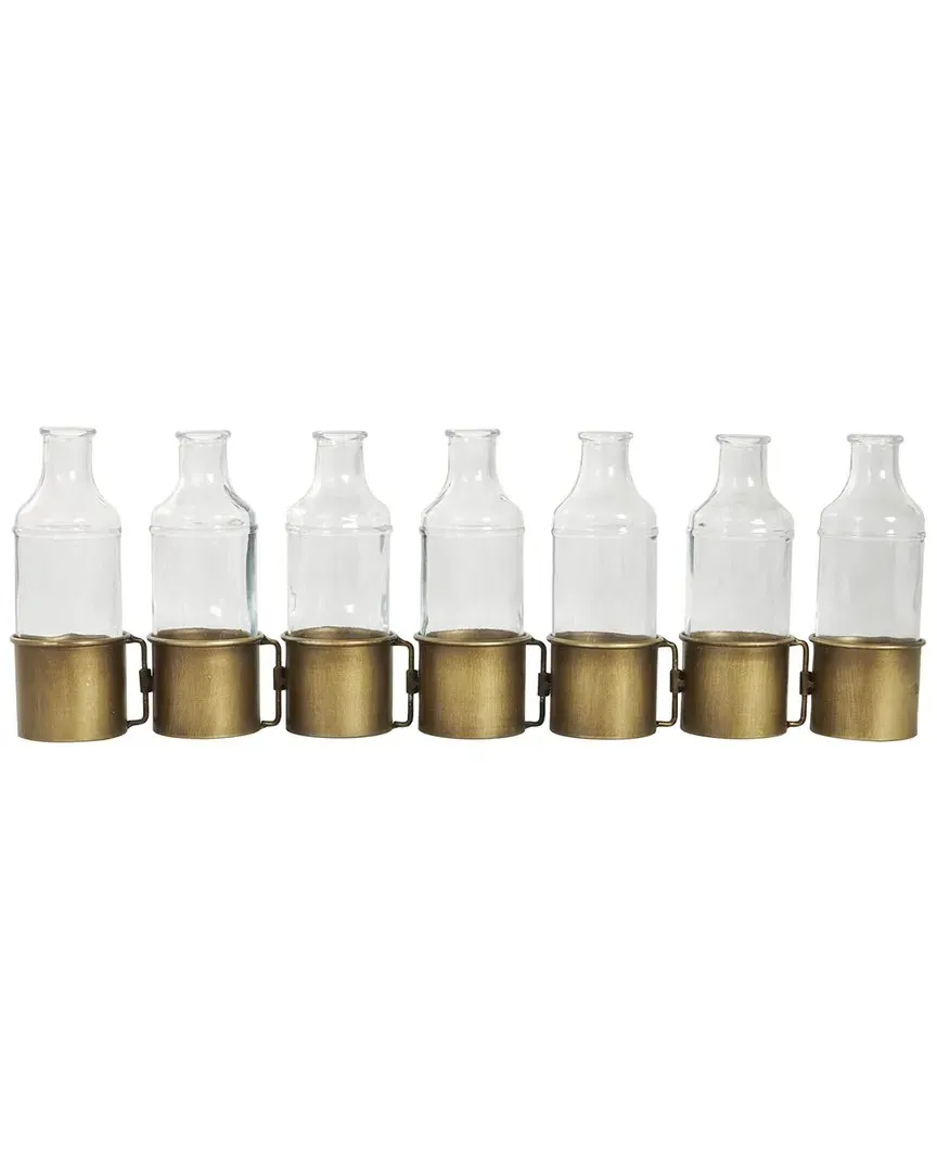 Adjustable Bottle Vase with Bottles - Gold, Iron image