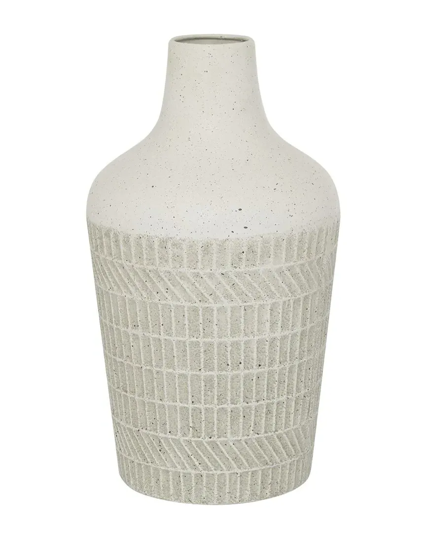 Amphora Vase - White, Iron