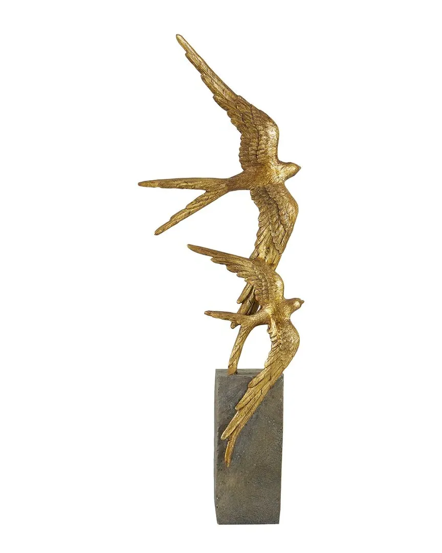 Bird Decorative Sculpture - Gold, Polystone