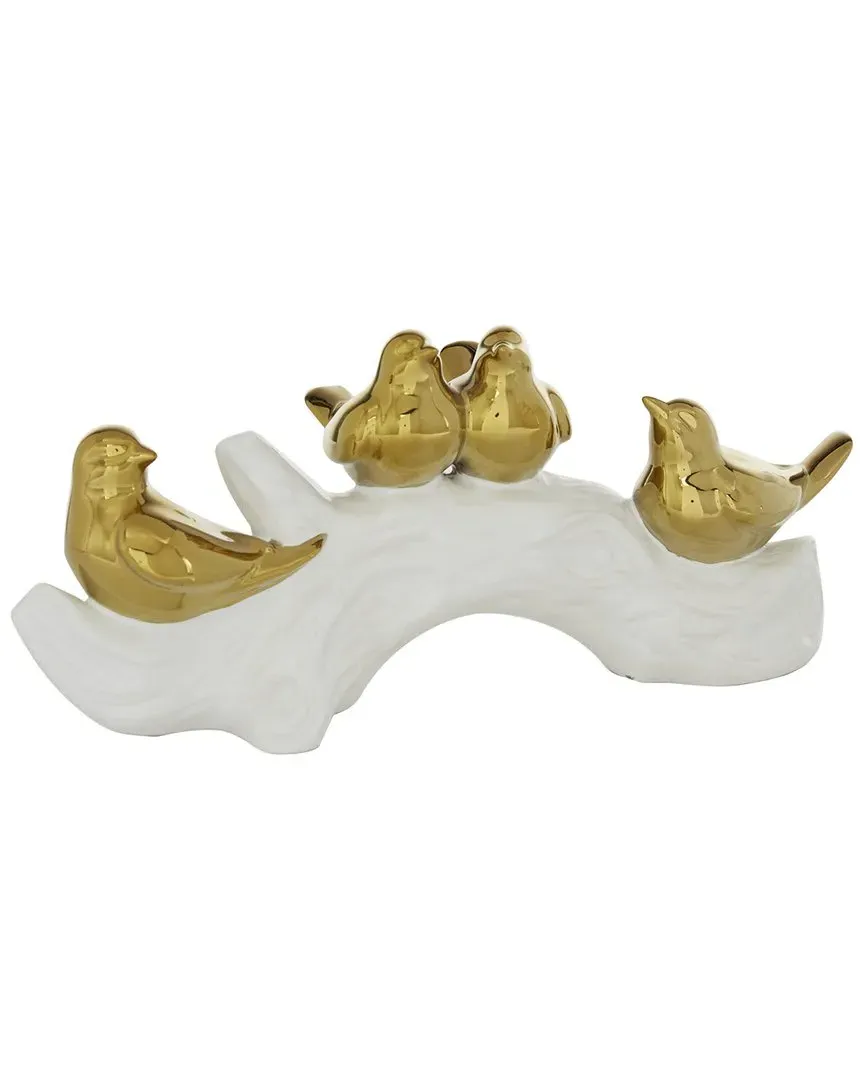 Bird-Inspired Porcelain Sculpture - Gold