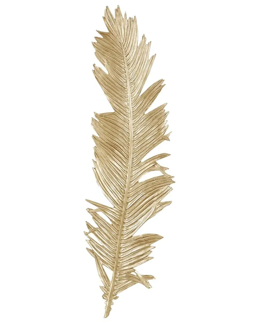 Bird Large Metallic Feather Wall Decor - Gold image