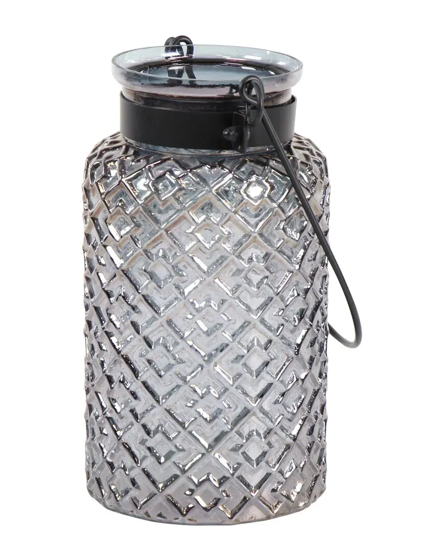 Black Glass Candle Holder Lantern - Black, Glass image