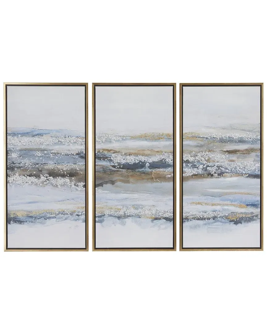 Blue Polystone Landscape Framed Wall Art Set