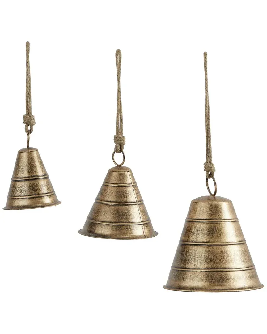 Bohemian Metal Decorative Cow Bells Set - Bronze image