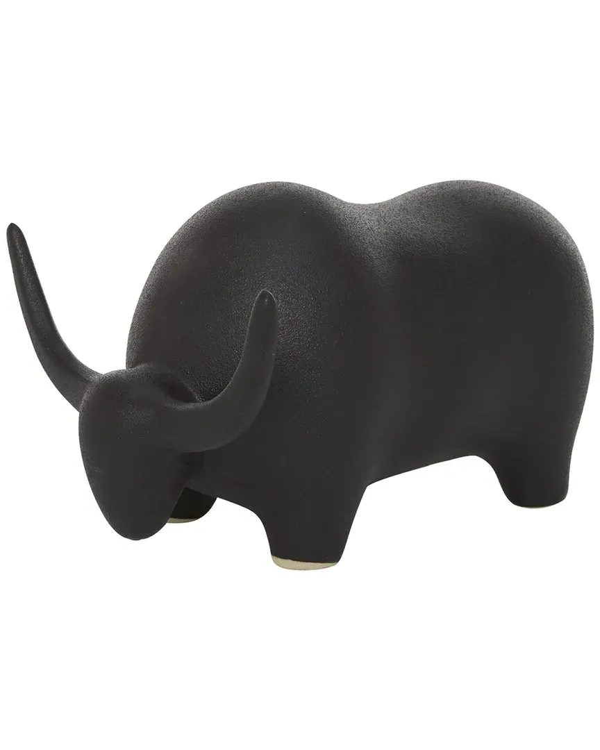 Bull Ceramic Decorative Sculpture - Black image