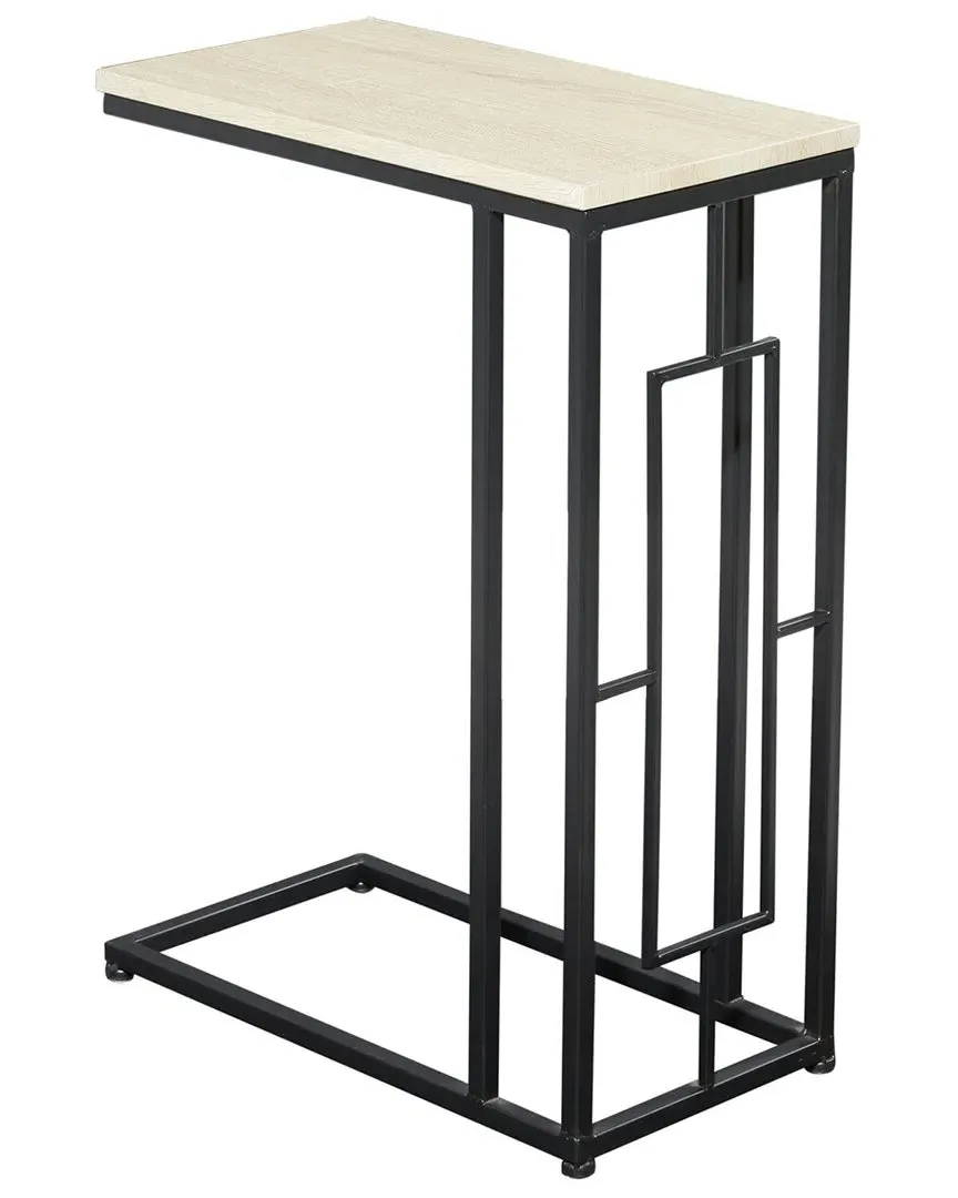 C-Shaped Accent Table - Cream, Wood