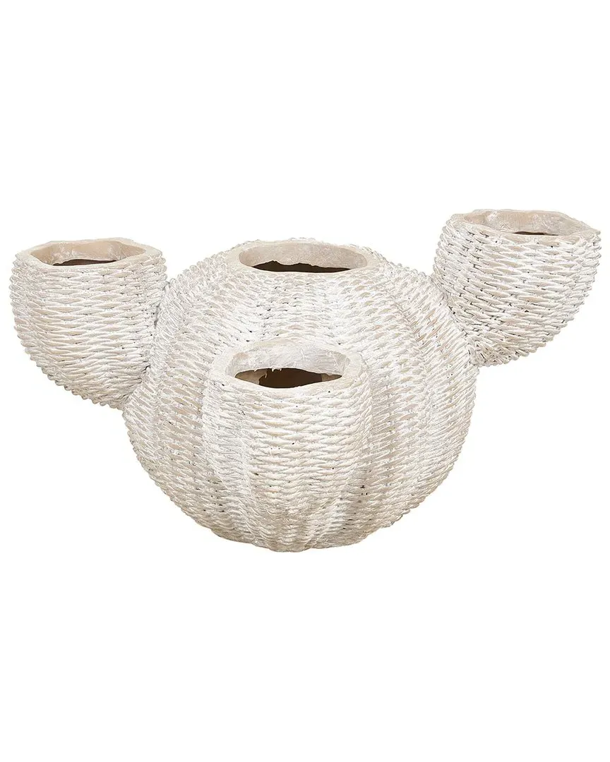Cactus Wide Textured Planter - Cream, Resin image