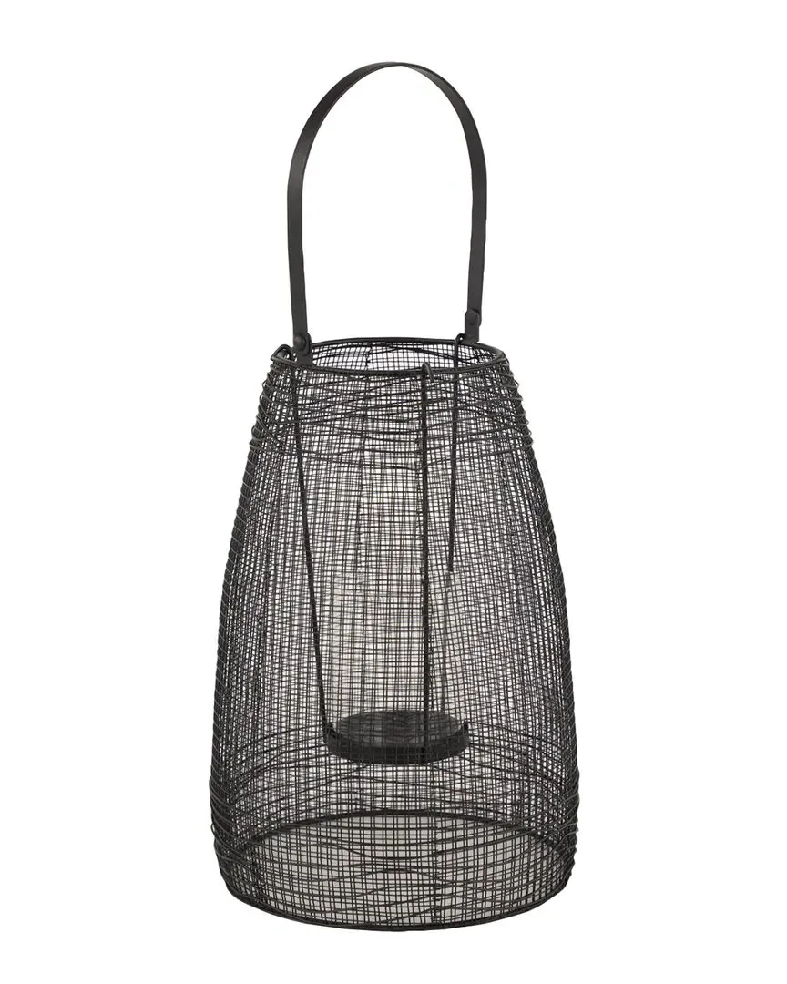Candle Holder Lantern - Black, Iron
