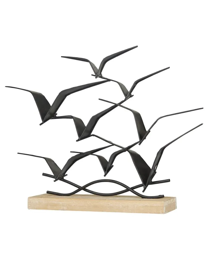Coastal Birds Sculpture - Black, Iron image