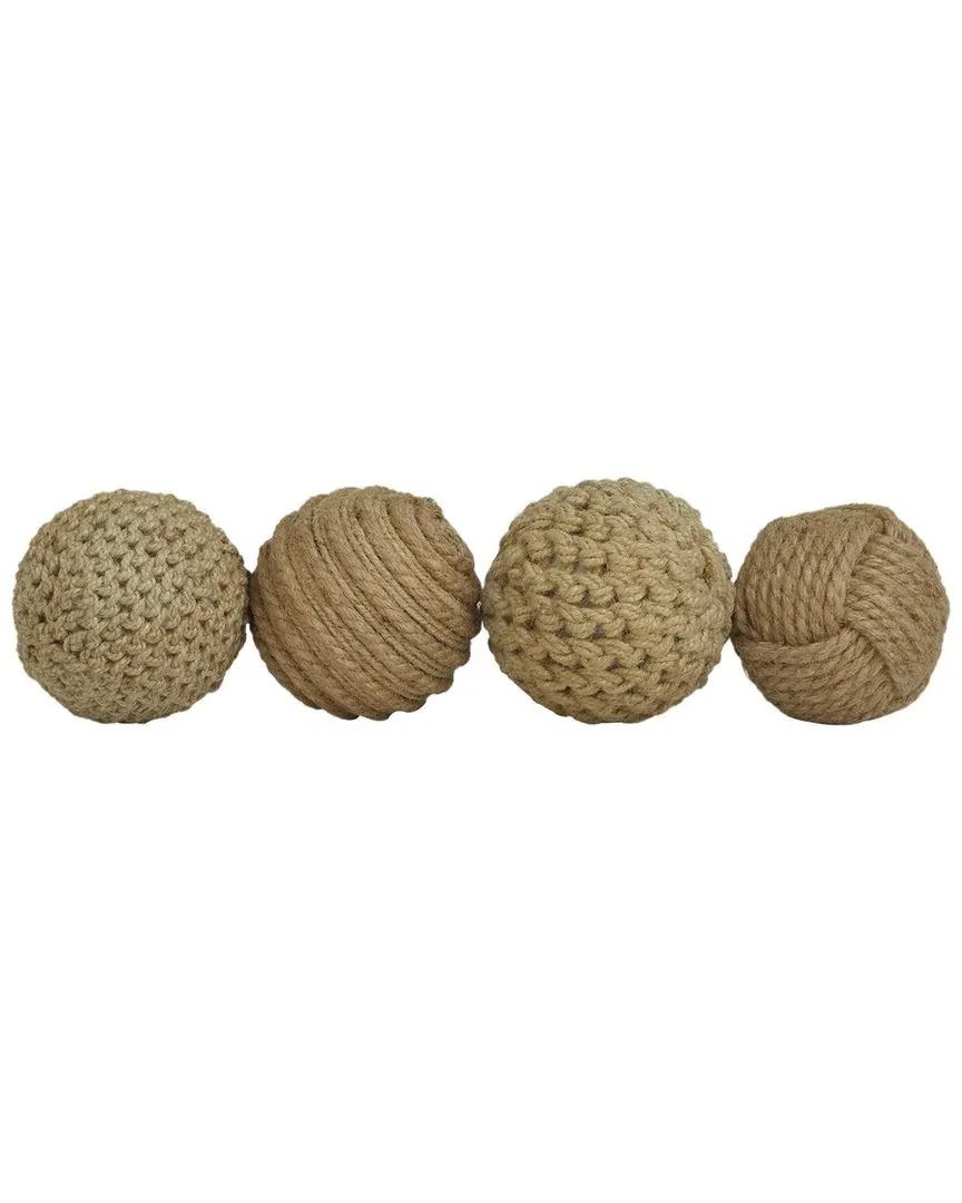 Coastal Jute Rope Orbs & Vase Filler Set - Brown image