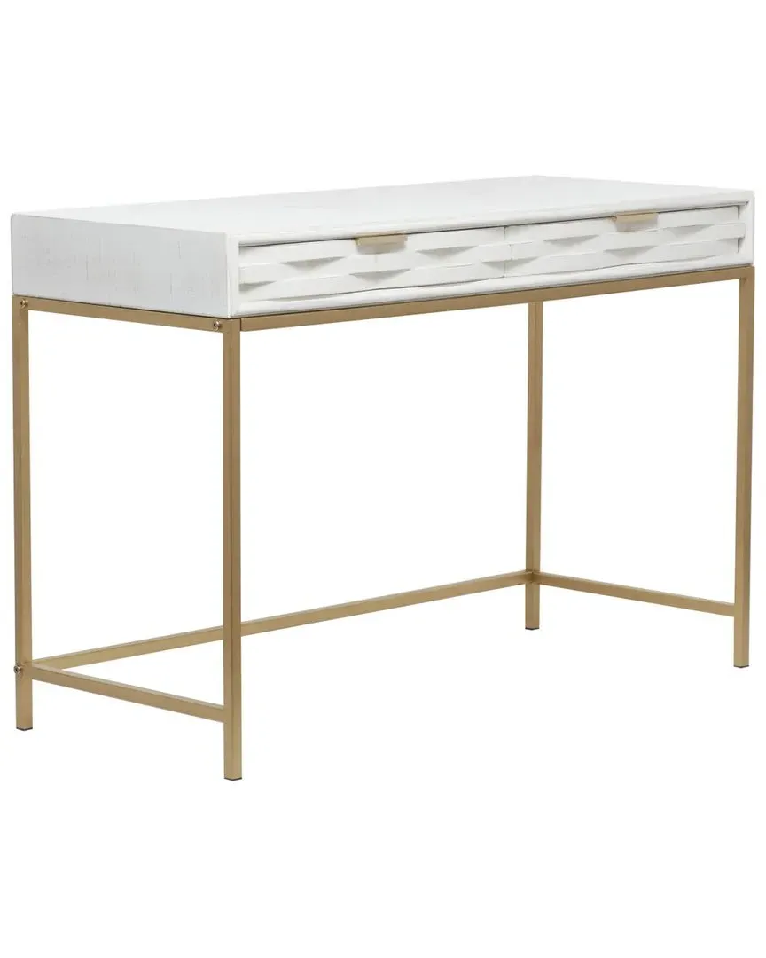 Console Table with 2 Drawers - White