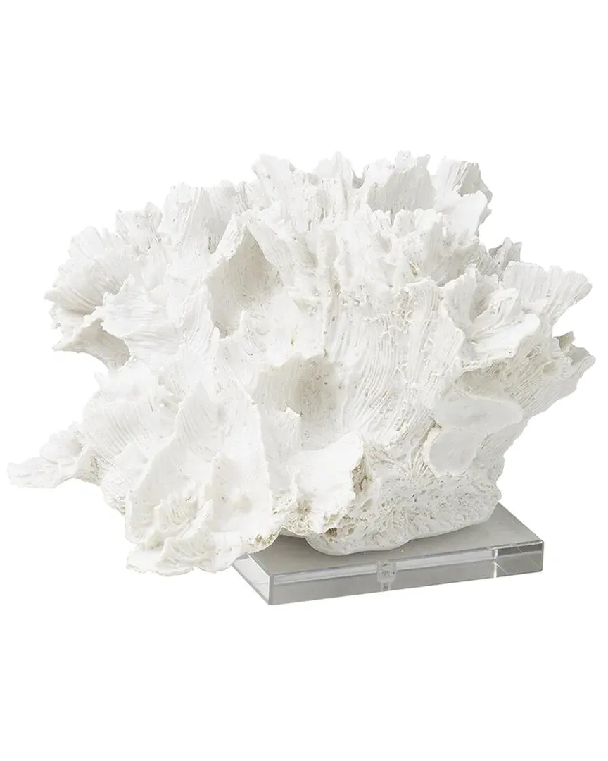Coral Textured Sculpture - White, Polystone