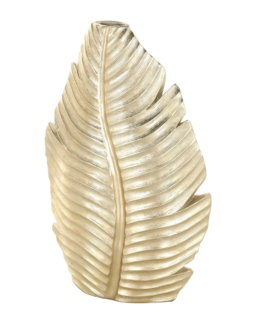 Curved Metallic Vase - Gold, Polystone image