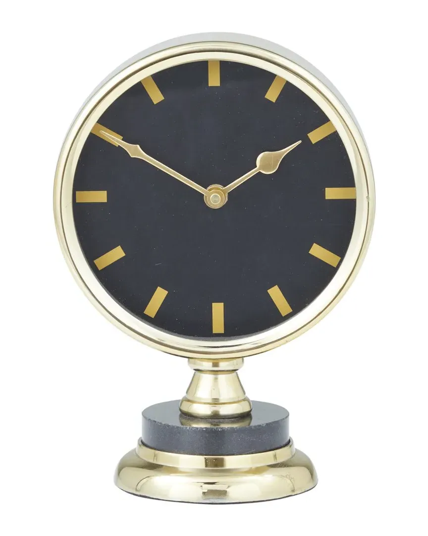 Decorative Clock with Marble Detail - Gold, Stainless Steel