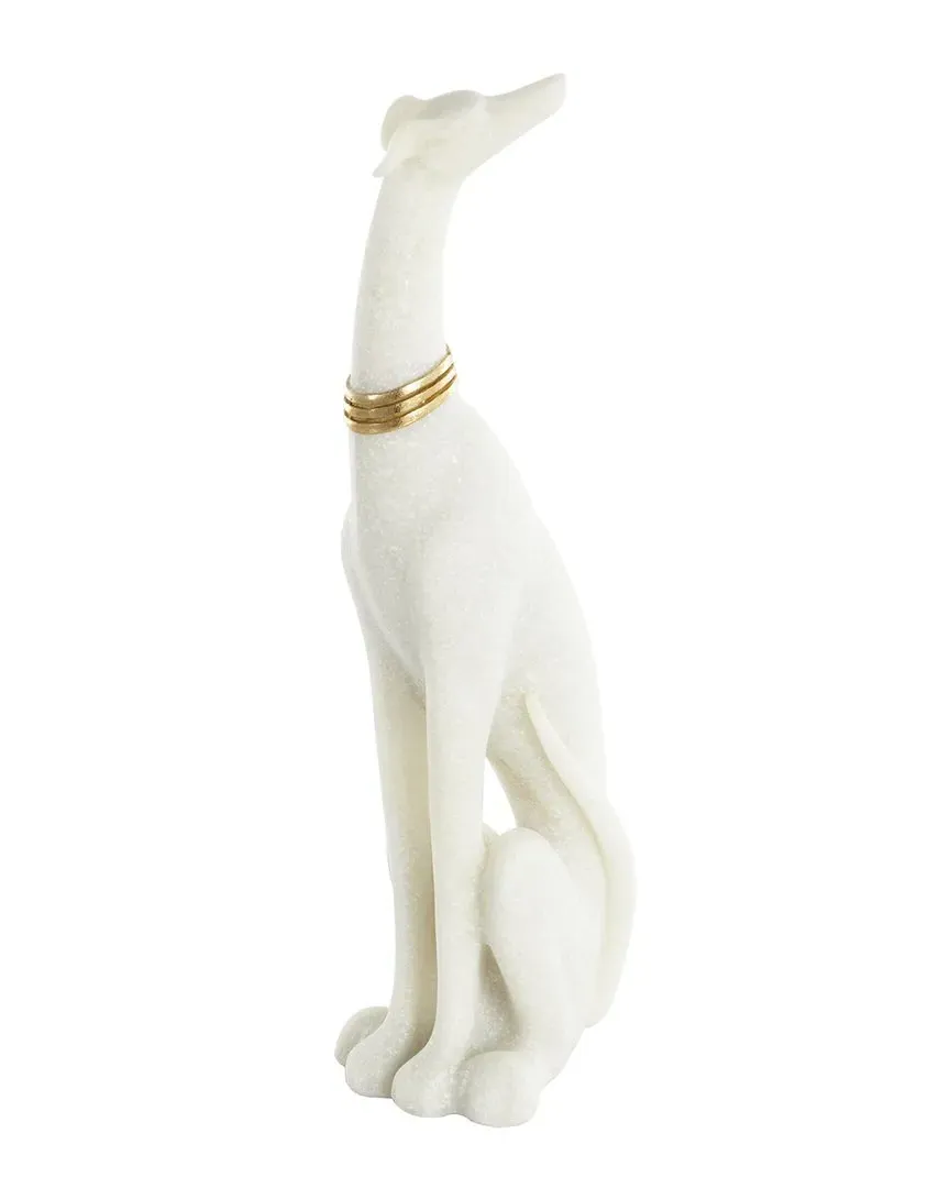 Dog Sitting Sculpture - Cream, Polystone