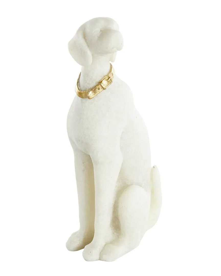 Dog Sitting Sculpture - Cream, Polystone image