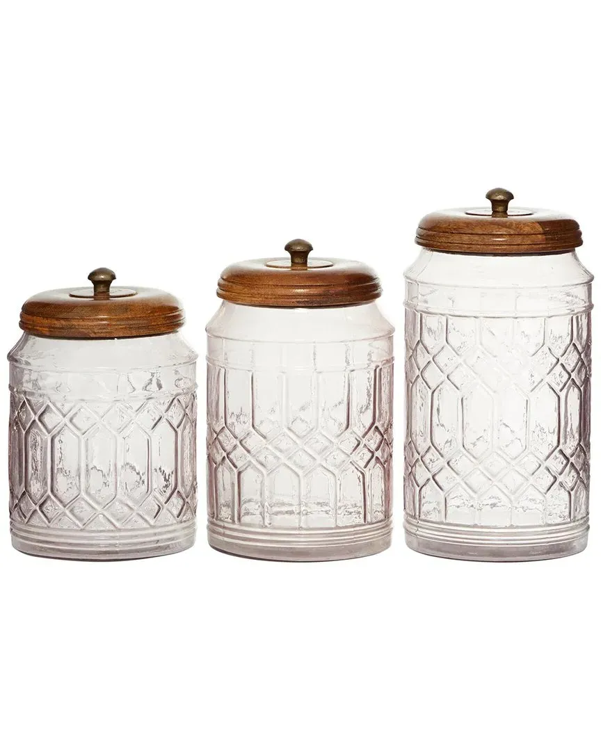 Farmhouse Glass Decorative Jars Set - Tinted image
