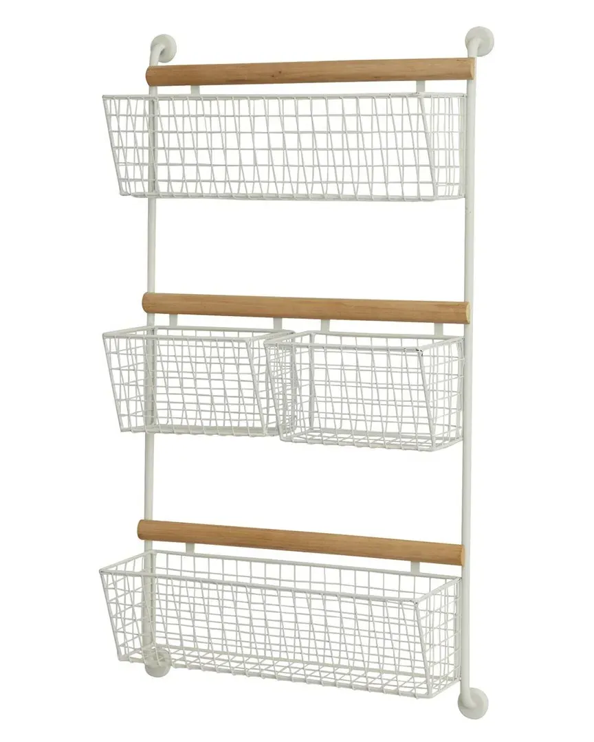 Farmhouse Wall Shelf - White, Iron image