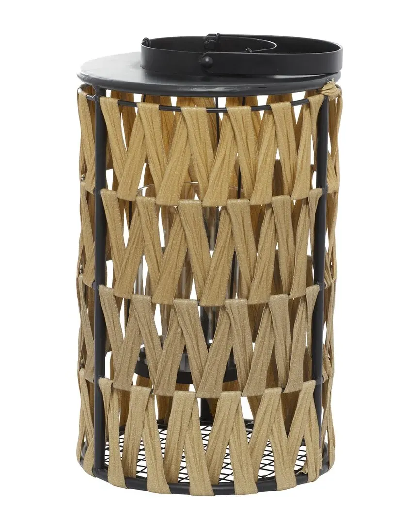Faux Seagrass Natural Lantern - Brown, Iron image