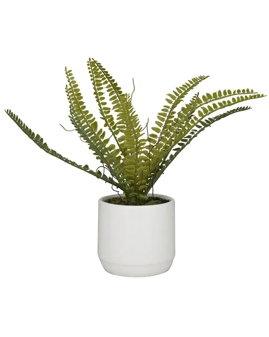 Fern Artificial Plant - Green, Ceramic