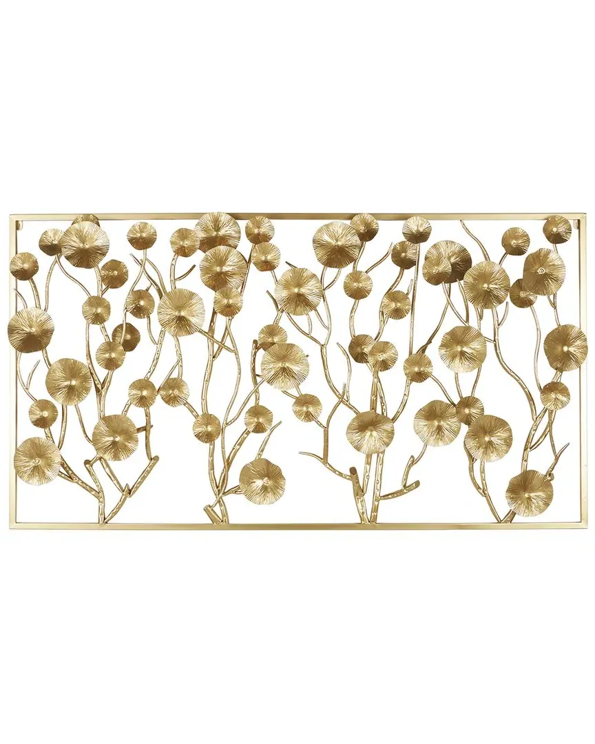 Floral Dimensional Wall Decor - Gold, Metal