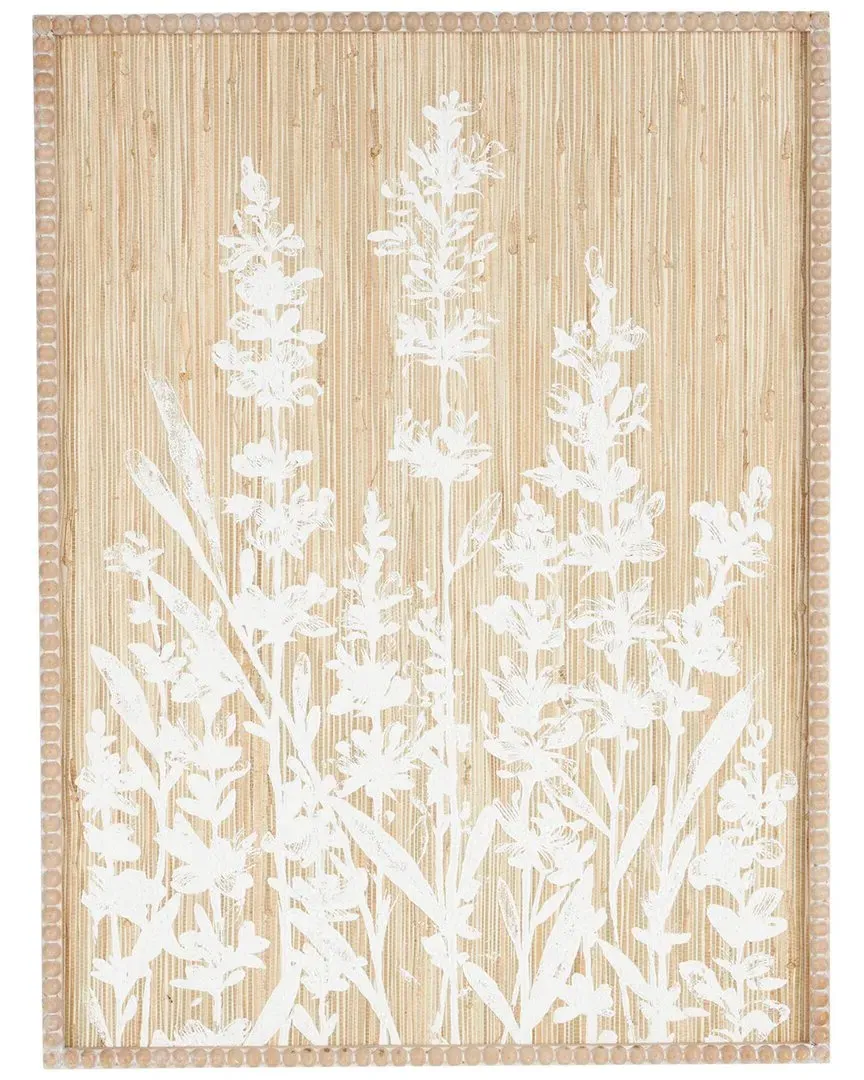 Floral Textured Wall Decor - Cream