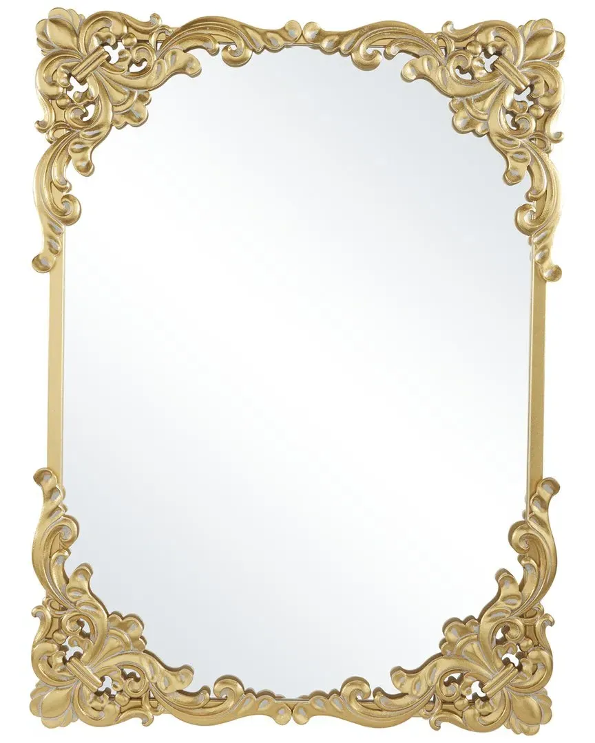 Floral Wood Carved Acanthus Wall Mirror - Gold image