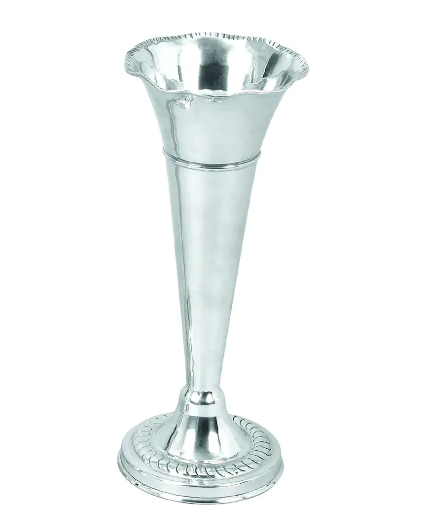 Flute Shaped Decorative Vase - Silver, Aluminum image