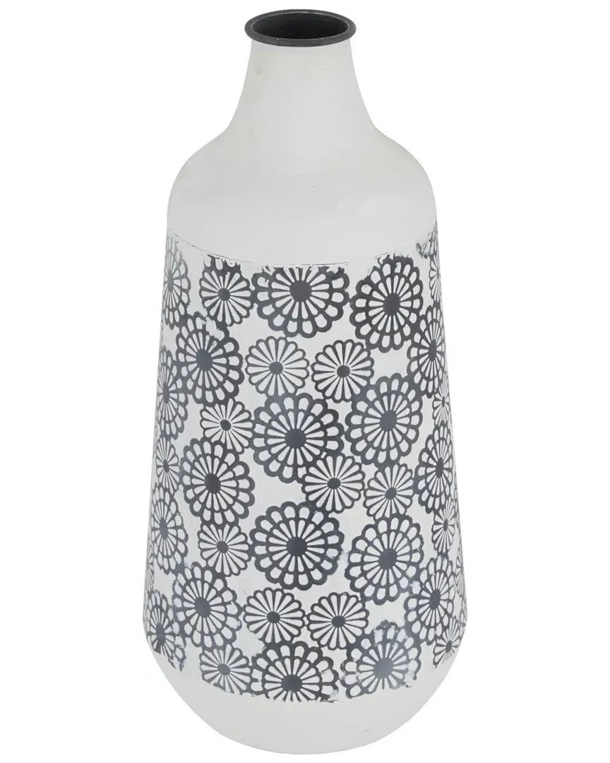 French Country Vase - White, Iron