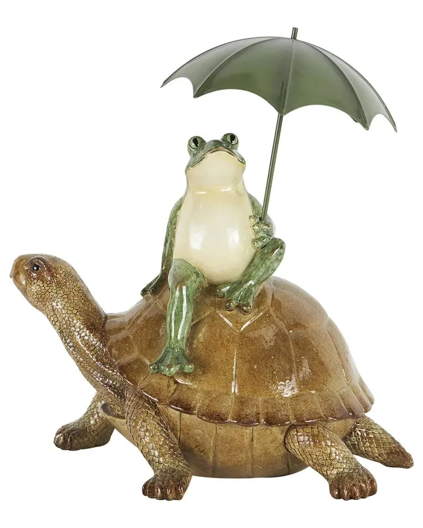 Frog Sitting Decorative Sculpture - Bronze, Resin