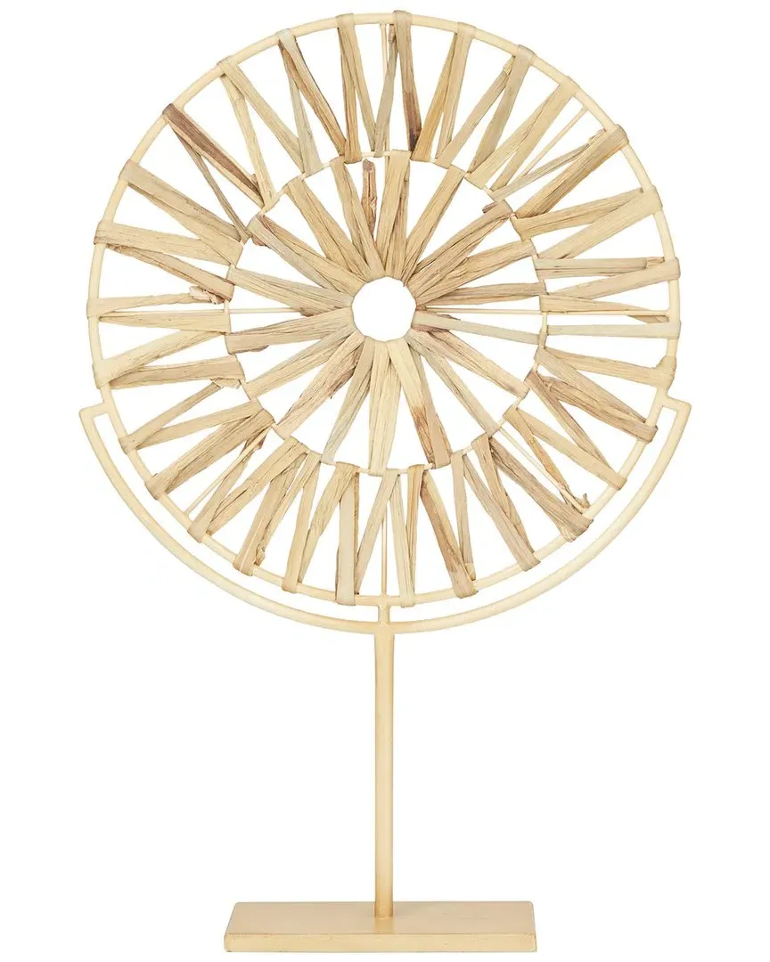 Geometric Metal Starburst Sculpture - Brown image