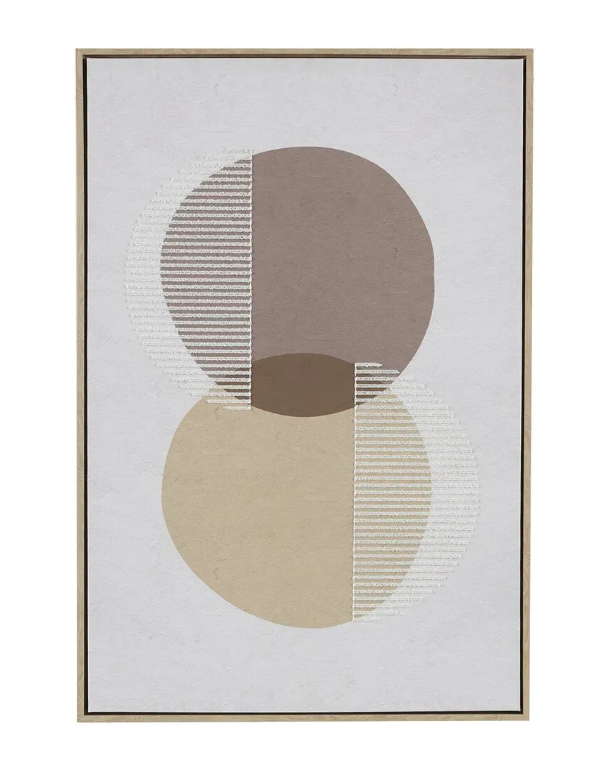 Geometric Overlapping Circle Framed Wall Art - Brown
