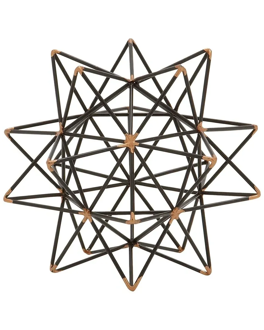 Geometric Wire Star Metal Sculpture - Black image