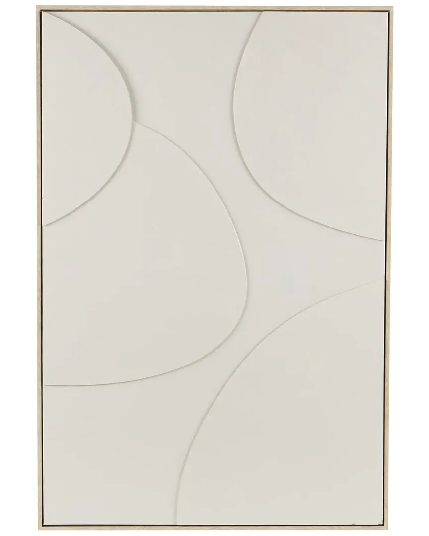 Geometric Wooden Framed Wall Art - Beige, Wood