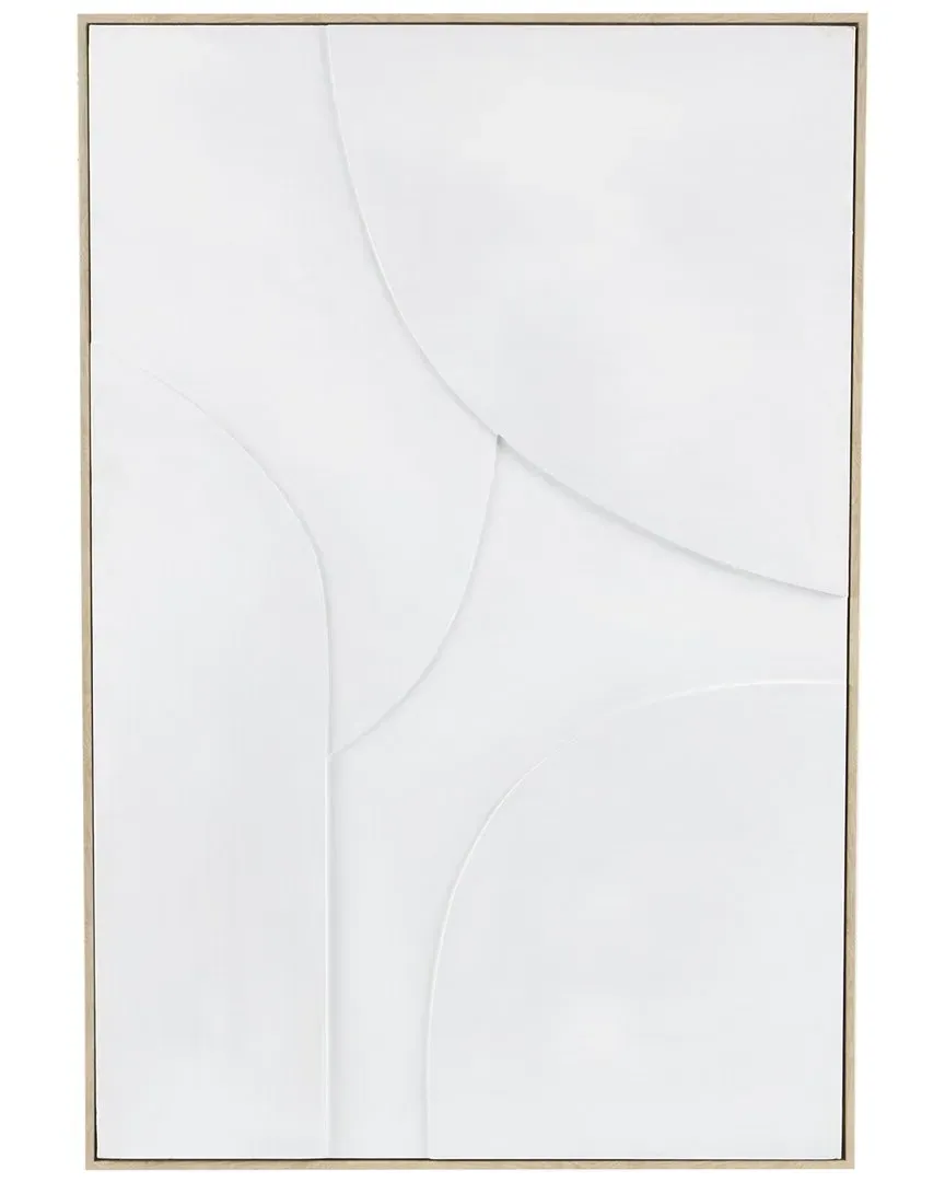 Geometric Wooden Framed Wall Art - White, Wood