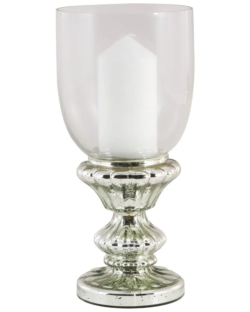 Glass Hurricane Lamp - Silver image
