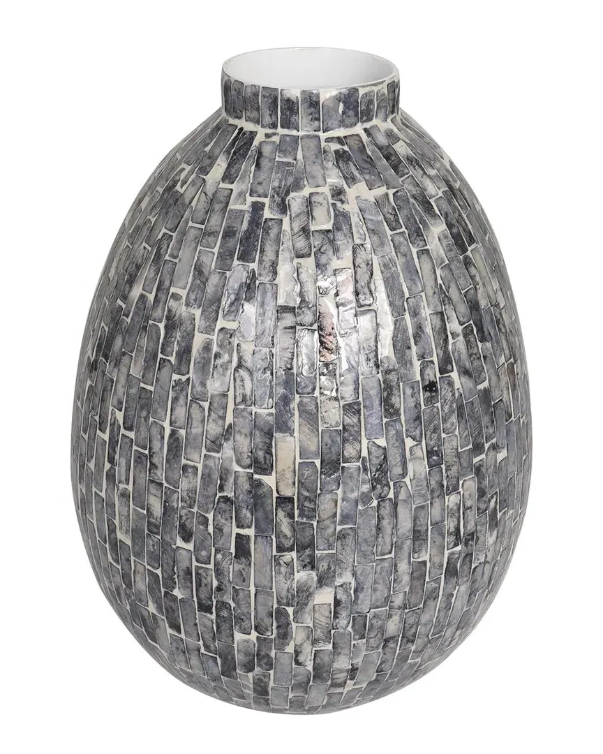 Handmade Mosaic Vase - Grey, Mother-of-Pearl image
