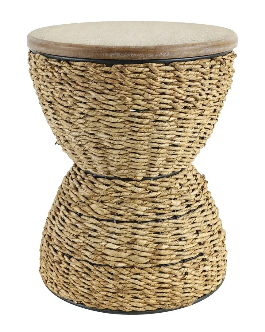 Handmade Rattan Woven Stool - Brown, Wood